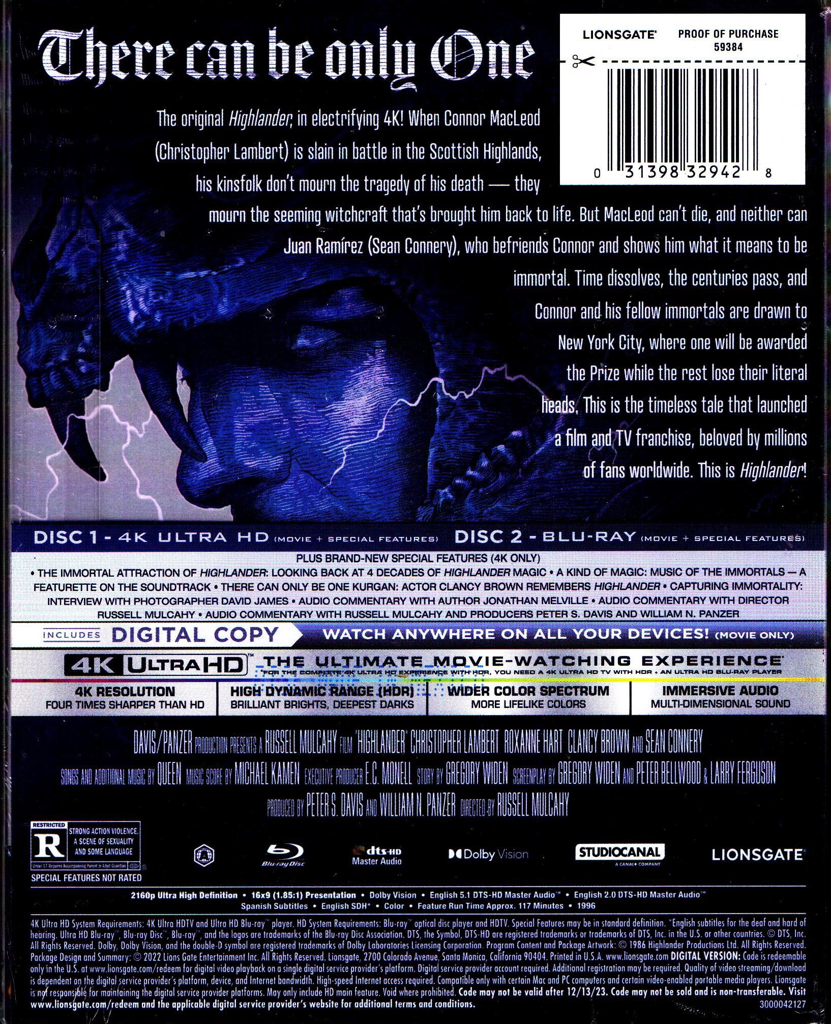 Highlander 4K SteelBook (Exclusive) - Image 6