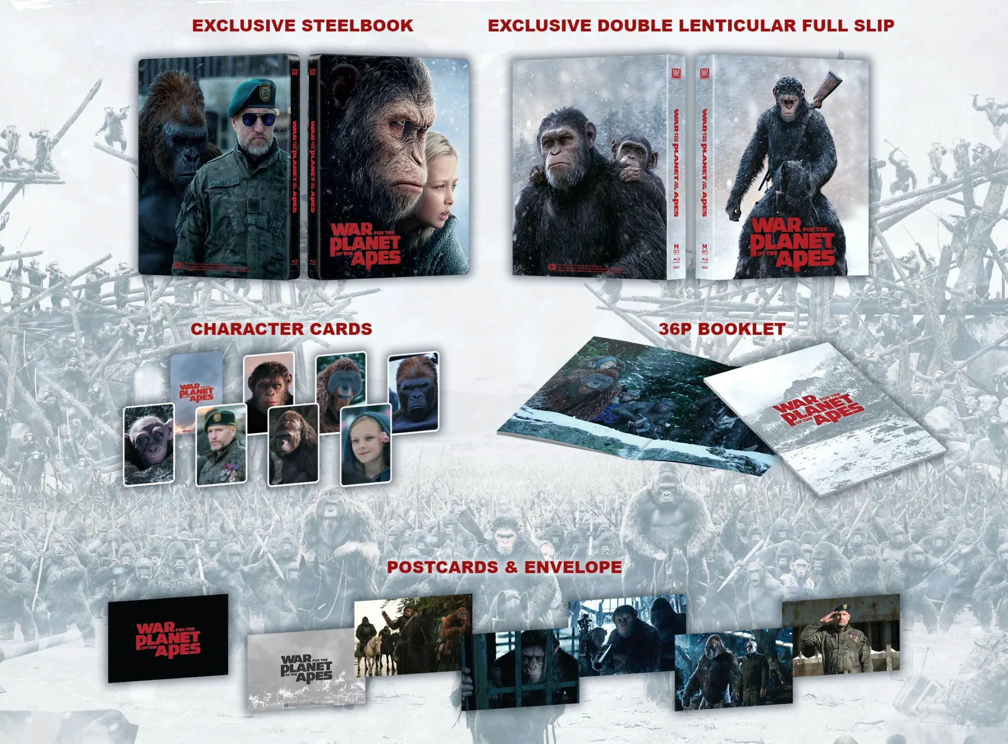 War For the Planet of the Apes 3D Double Lenticular SteelBook (ME#13)(Hong Kong) - Image 6